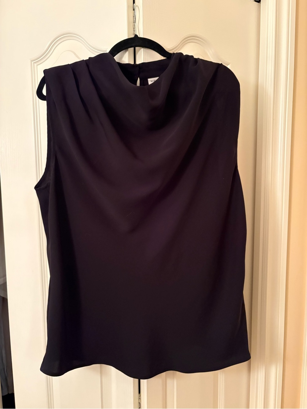 Babaton Aritzia Black Drape Neck Sleeveless Camisole